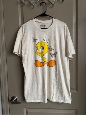 Looney Tunes Graphic Tee - Cream with Black Print